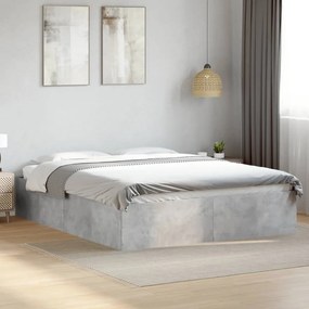 Estrutura de cama 150x200 cm derivados de madeira cinza cimento