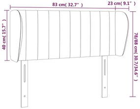 Cabeceira de cama c/ abas tecido 83x23x78/88 cm creme