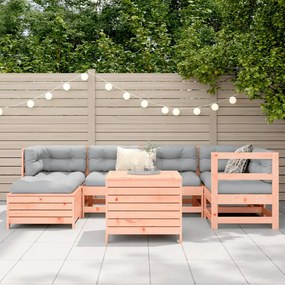 7 pcs conjunto sofás jardim madeira abeto-de-douglas