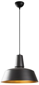 Candeeiro de Teto Saglam – Preto e Dourado – 40 cm de Diâmetro