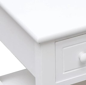 Mesa de apoio 40x40x40 cm madeira de paulownia branco