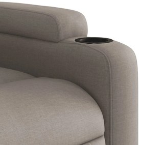 Poltrona elétrica reclinável tecido cinzento-acastanhado