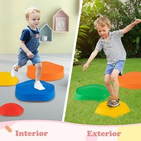 Pedras de equilíbrio para crianças, 5 peças com superfície antiderrapante e bolsa de armazenamento para habilidades motoras, força, multicoloridas