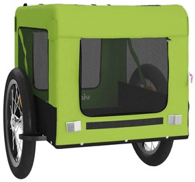 Reboque de bicicleta p/ animais tecido oxford/ferro verde/preto