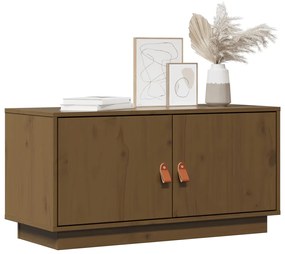 Móvel de TV 80x34x40 cm madeira de pinho maciça castanho mel
