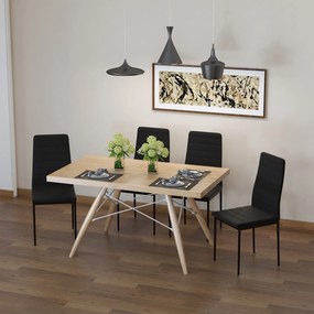 Conjunto de 4 Cadeiras de Sala de Jantar Estofadas em Linho com Pernas em Metal (MESA NÃO INCLUIDA) Cadeiras Modernas para Cozinha Quarto Suporta até