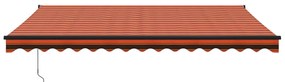 Toldo retrátil automático 4x3 m laranja e castanho