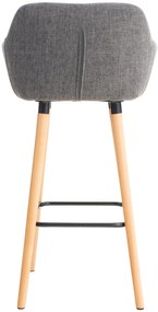 Banco de bar Grant em tecido e com estrutura de Cor Natural 55 x 99 x 46 cm Cinzento