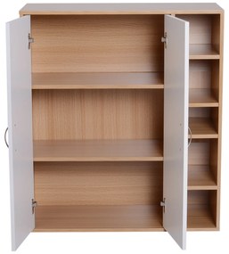 Móvel Organizador de Armazenamento Multiúsos com Portas e Prateleiras Ajustáveis 80x32x90.5cm