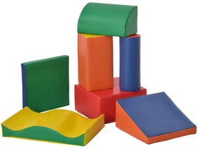 Conjunto de 7 Blocos de Espuma para Crianças de 1-3 Anos Blocos de Construção para Escalar e Gatinhar 60x40x11 cm Multicor
