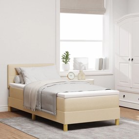 Cama Box com Colchão Creme 90x200 cm Tecido