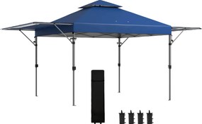 Outsunny Tenda pop-up jardim Dobrável 5 x 3 m, tecido Oxford com 2 painéis laterais ajustáveis, saco de transporte com rodinhas incluído | Aosom Portugal