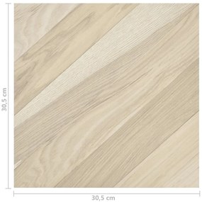 Tábuas soalho autoadesivas 55 pcs 5,11m² PVC bege às riscas