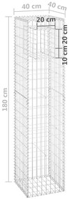 Postes/cestos gabião 2 pcs 40x40x180 cm ferro