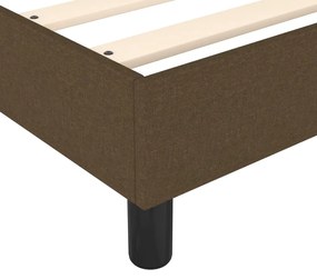 Estrutura de cama 180x200 cm tecido castanho-escuro