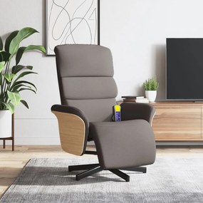 vidaXL Cadeira massagens reclin. c/ apoio pés tecido cinza-acastanhado