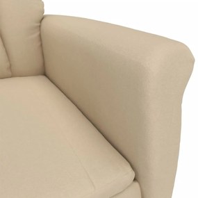 Poltrona de massagens reclinável camurça artificial cor creme