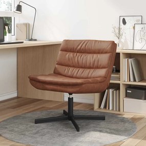 vidaXL Cadeira giratória Castanho 63 x 75 x 76 cm Couro sintético