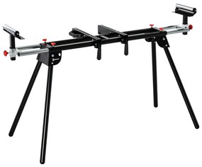 DURHAND Suporte portátil dobrável para serra de esquadria com altura ajustável e extensível Fácil de transportar e armazenar 213x64x102 cm Preto