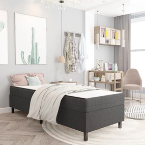 vidaXL Cama boxspring 100x200 cm tecido cinzento