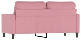 Sofá de 2 lugares veludo 140 cm rosa