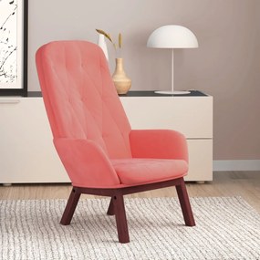 vidaXL Cadeira de descanso veludo rosa