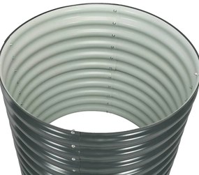 Canteiro/vaso elevado aço galvanizado 80x80x81 cm cinzento