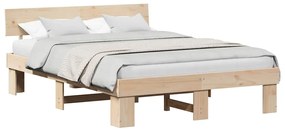 Estrutura da Cama com cabeceira Castanho 160 x 200 cm