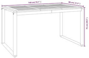 Conjunto de Jantar para Jardim vidaXL de 5 Peças Bege Poli Rattan Acác