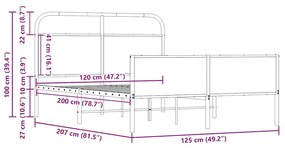 Estrutura cama s/ colchão derivados de madeira carvalho sonoma