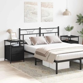 Camas de cabeceira vidaXL 2 pcs Preto Carvalho 44x45x60 cm Madeira engenheirada