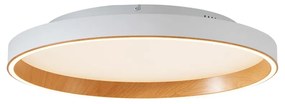 Plafon de design branco com madeira 60cm incl. LED com interruptor de 3 níveis - Ingo Design