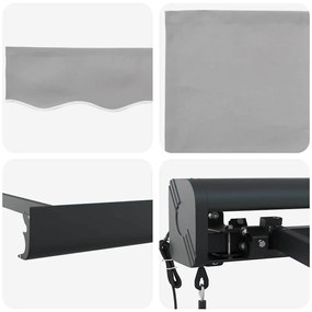 Toldo Retrátil Automático cinza-claro 350 x 250 cm