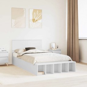 vidaXL Estrutura da Cama Manual Branco 135 x 190 cm Madeira processada