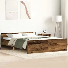 Estrutura de cama sem colchão 140x190 cm madeira velha