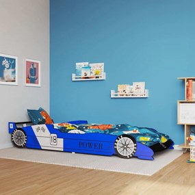 Cama carro de corrida para crianças 90x200 cm azul