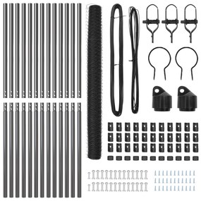 Conjunto de Cercas Conjunto de 2 Cinza Metal 25 x 1,5 m Durável