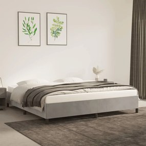 Estrutura de cama sem colchão 200x200 cm veludo cinzento-claro