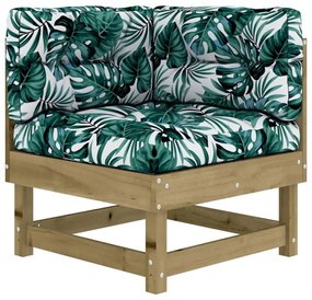 7 pcs conjunto lounge de jardim c/ almofadões pinho impregnado