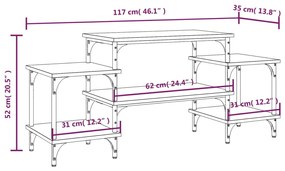 Móvel de TV 117x35x52 cm derivados de madeira carvalho fumado