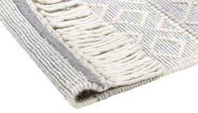 Tapete em lã cinzento e branco creme 160 x 230 cm TONYA Beliani