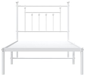 Estrutura de cama com cabeceira 90x200 cm metal branco