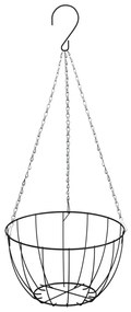 Vasos suspensos 4 pcs c/ forro de coco Ø 35x52 cm aço preto