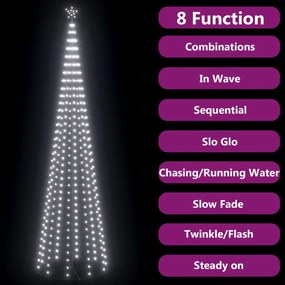 Árvore de Natal em cone c/ 752 luzes LED 160x500 cm branco frio