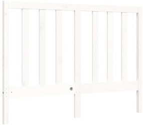 Estrutura de cama de casal c/ cabeceira madeira maciça branco