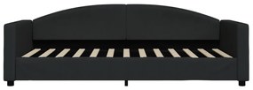 Sofá-cama com gavetão 90x200 cm tecido preto