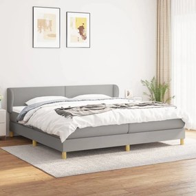 vidaXL Cama com molas/colchão 200x200 cm tecido cinza-claro