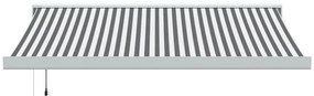 Toldo retrátil 3,5x2,5 m tecido e alumínio antracite e branco