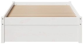 Cama sem colchão 75x190 cm madeira de pinho maciça branco