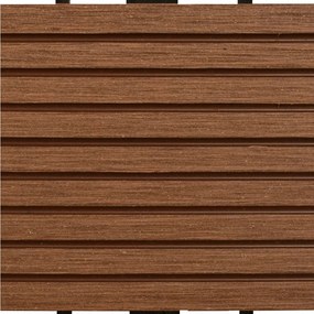 Ladrilhos de pavimento 22 pcs WPC 2m² 30x30 cm castanho
